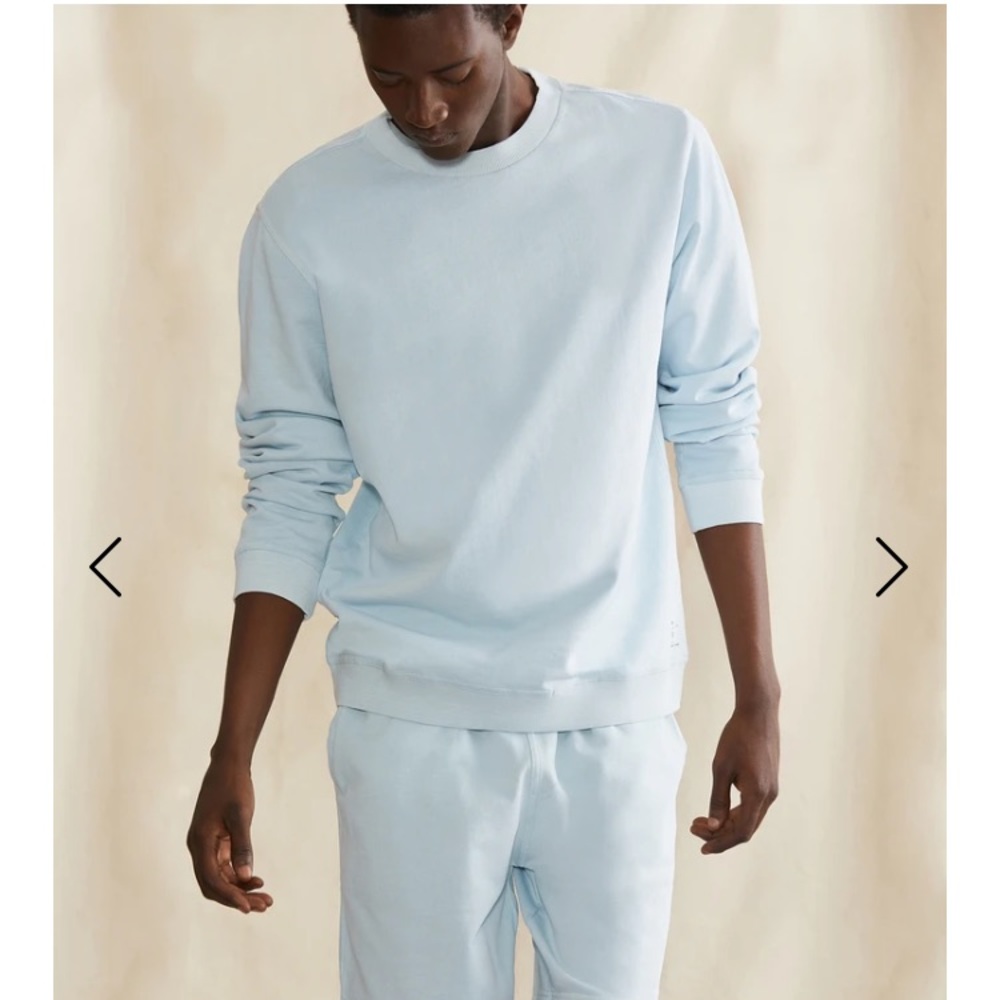 Onia Garment Dyed Crew Neck Sweatshirt Blue Sand